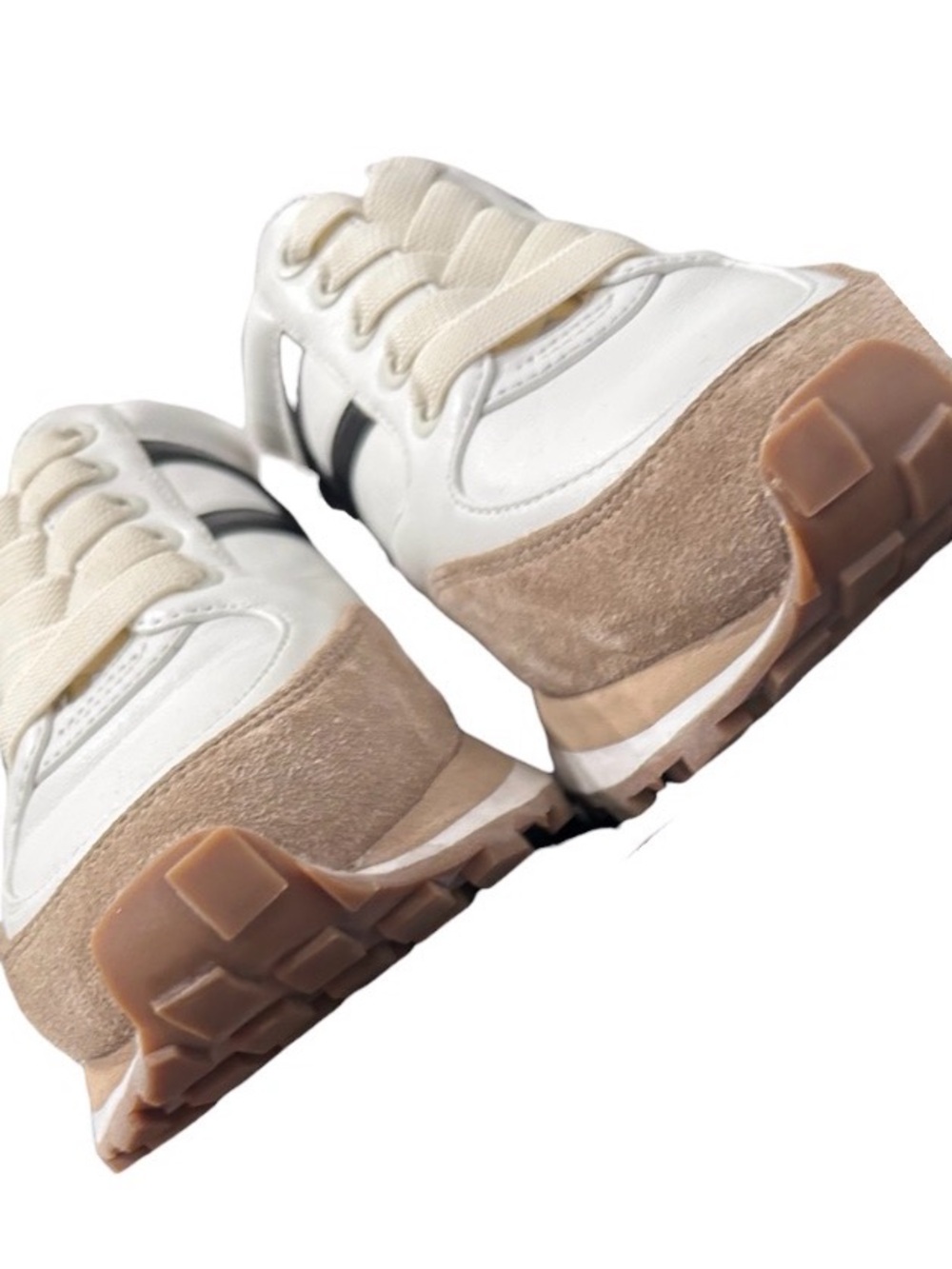 Veronica Beard Valentina sneakers white and black with coconut suede Size 6.5M - Picture 4 of 9